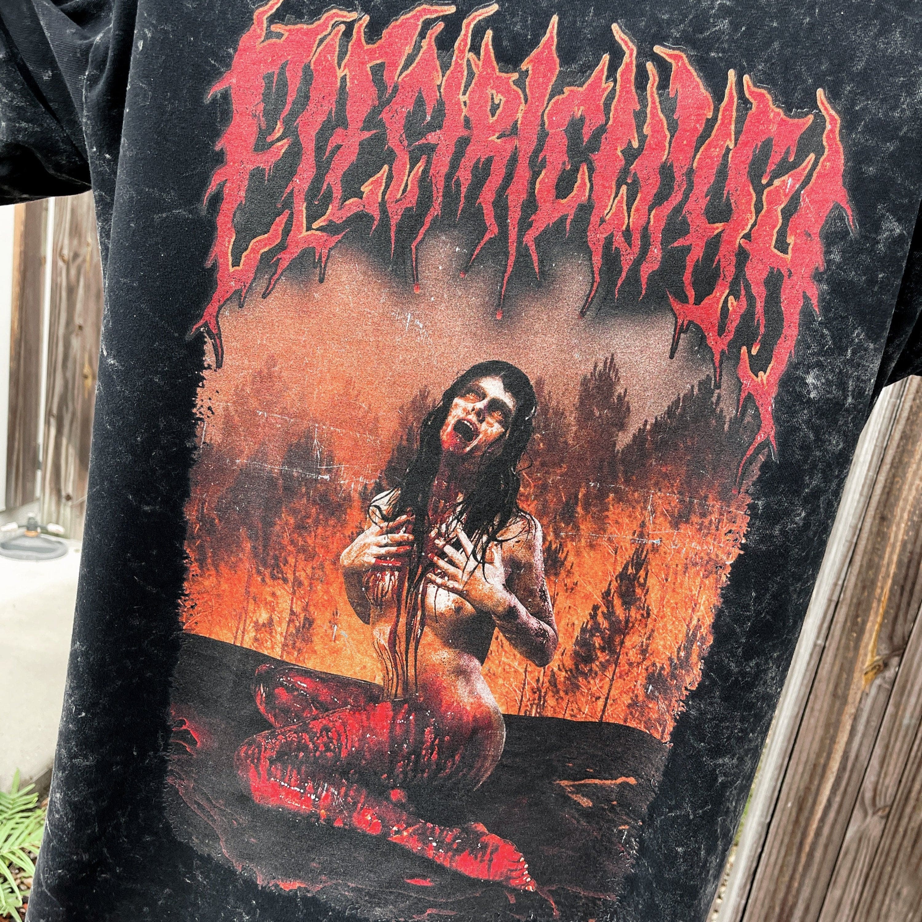 Blood Distressed Premium Oversized T-Shirt
