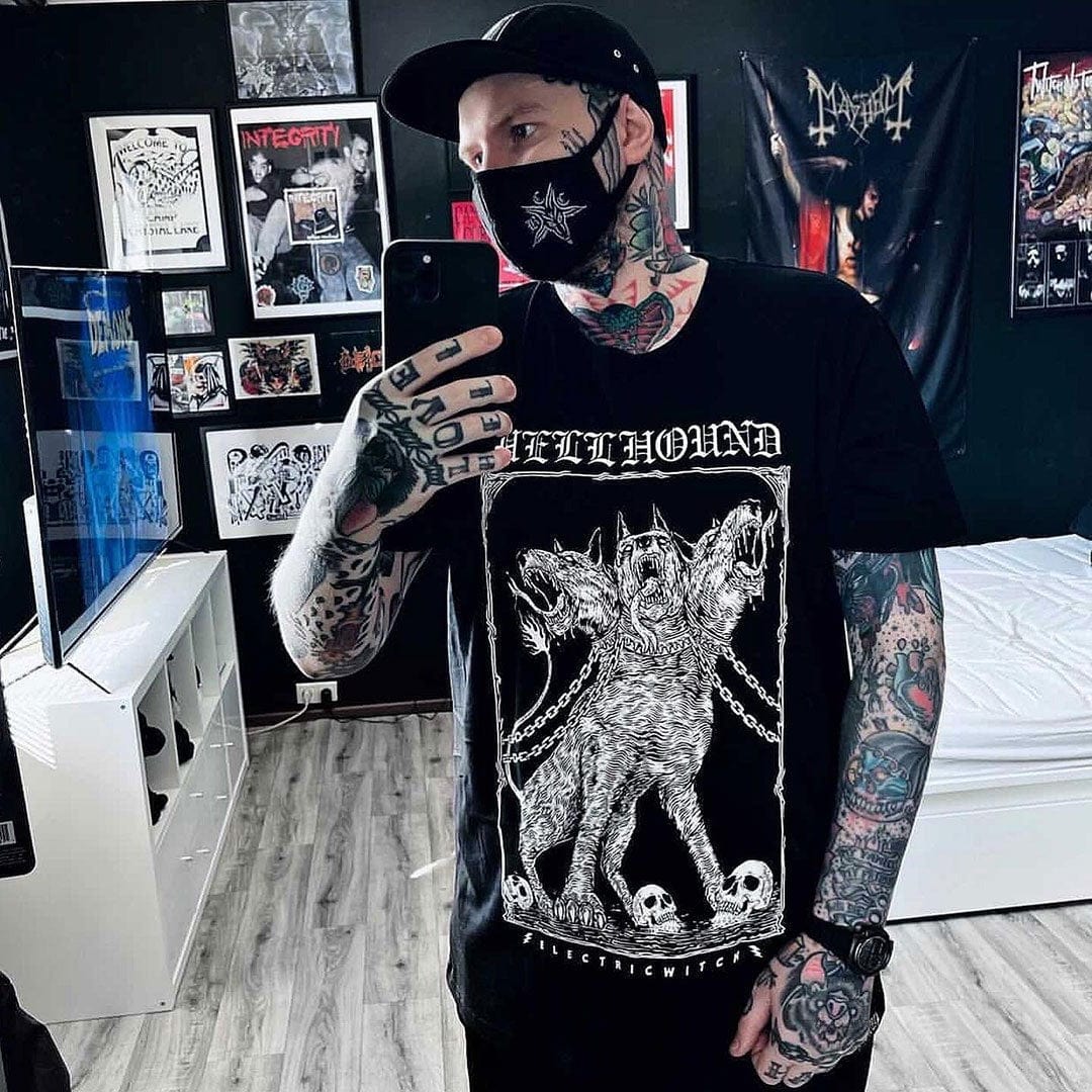 Hell Hound Tee | Alternative, Gothic & Occult Clothing Fashion Brand Australia - Electric Witch