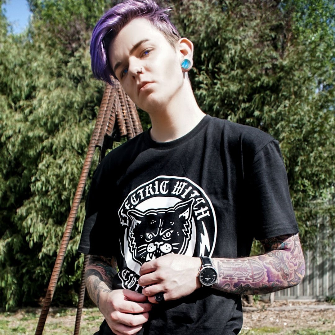 Omen Tee | Alternative, Gothic & Occult Clothing Fashion Brand Australia - Electric Witch